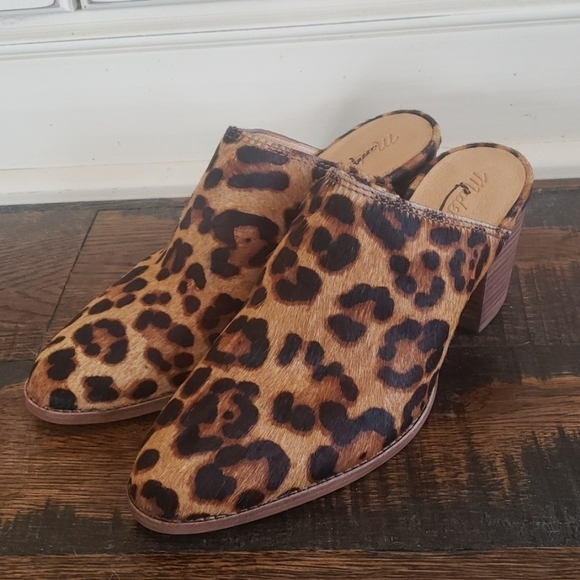 Madewell Harper Mule Leopard Calf Hair K4919 - Picture 1 of 5